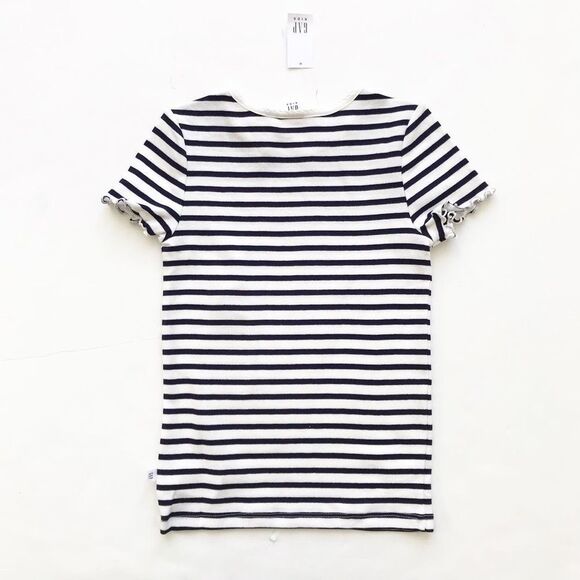 Gapkids NWT navy stripe short sleeve shirt S(6-7Y) - Picture 4 of 4